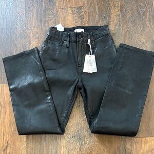 Good American coated Black straight Jeans